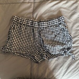 Gingham Black and White Shorts